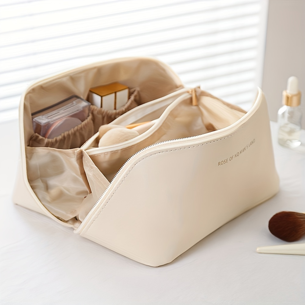 Luxury Makeup Organizer Bag - Zippered Travel Toiletry Case