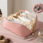 Luxury Makeup Organizer Bag - Zippered Travel Toiletry Case