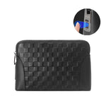 Men's Anti-Theft Leather Clutch - Fingerprint Lock Wallet Bag