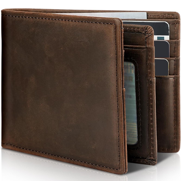 StitchCraft Bifold Leather Wallet - RFID Blocking Protection