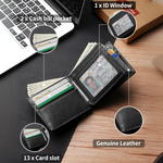 StitchCraft Bifold Leather Wallet - RFID Blocking Protection
