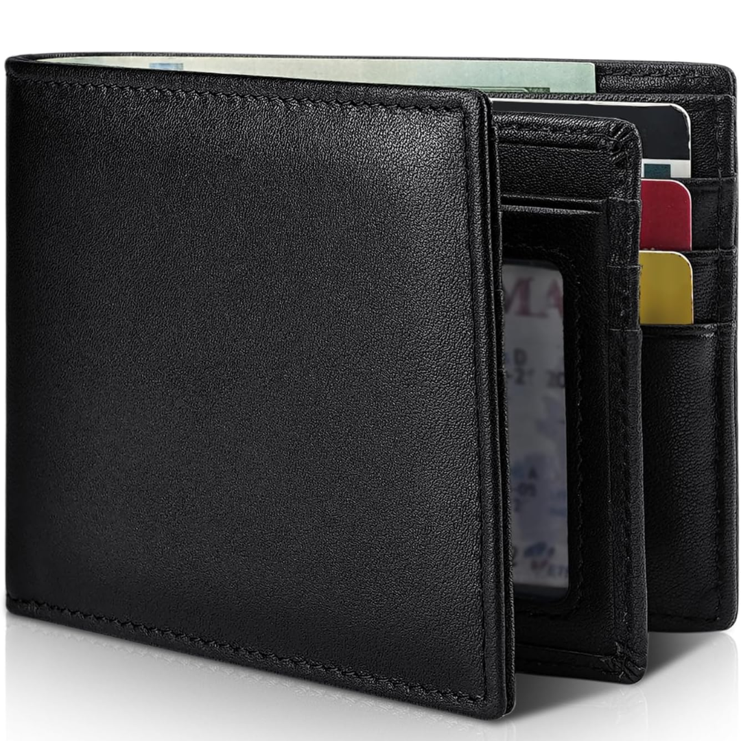 StitchCraft Bifold Leather Wallet - RFID Blocking Protection