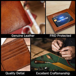 EliteFold Men's Bifold Leather Wallet - RFID Blocking Design