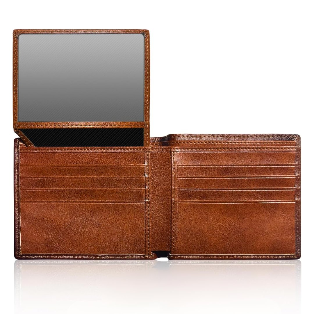 EliteFold Men's Bifold Leather Wallet - RFID Blocking Design