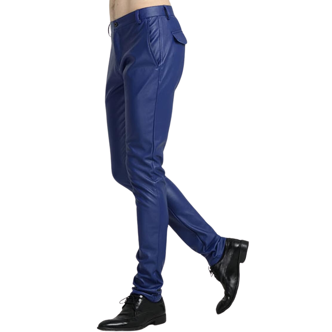 Victor Biker Trousers - Men's Tapered Faux Leather Pants