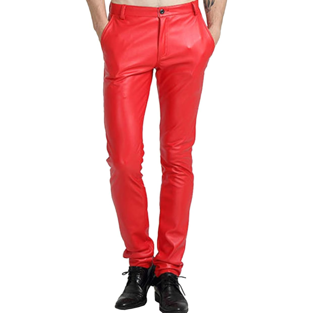 Victor Biker Trousers - Men's Tapered Faux Leather Pants