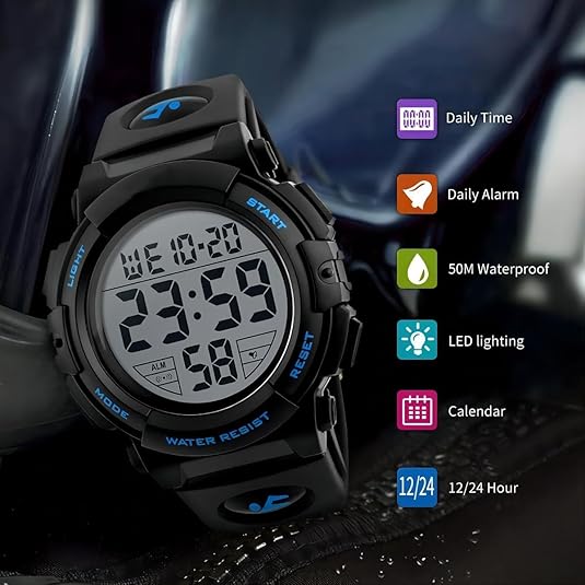Martin Men's Digital Sports Watch - Waterproof LED Display