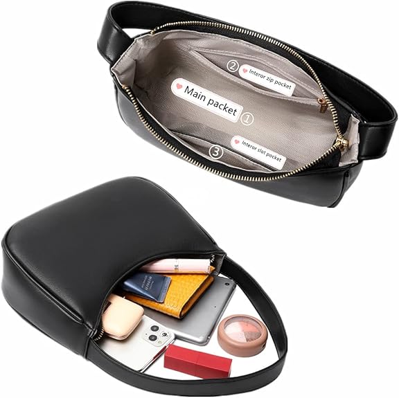 Sabrina Mini Hobo Bag - Compact Zip-Close Everyday Bag