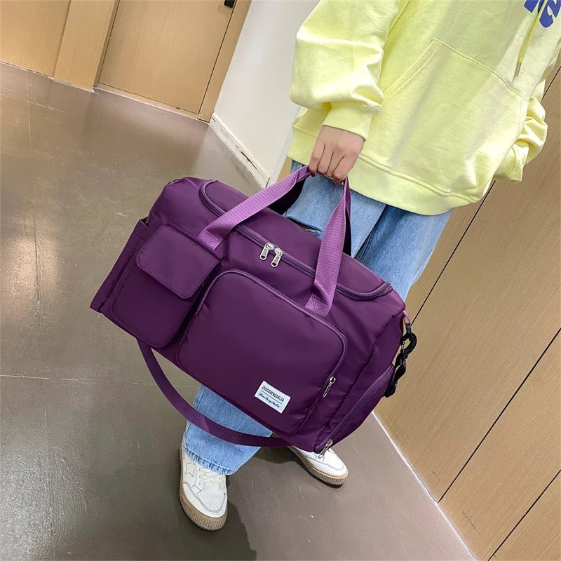 Multi-Pocket Travel Gym Duffle Bag - Organized Storage with Shoe Compartment