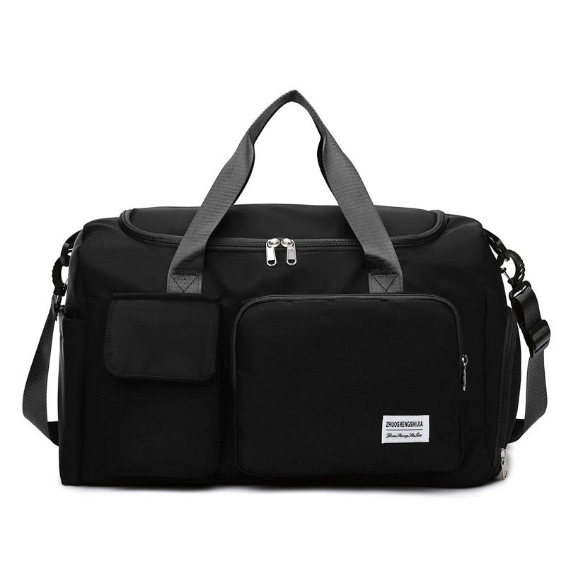 Multi-Pocket Travel Gym Duffle Bag - Organized Storage with Shoe Compartment