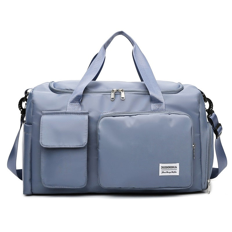 Multi-Pocket Travel Gym Duffle Bag - Organized Storage with Shoe Compartment