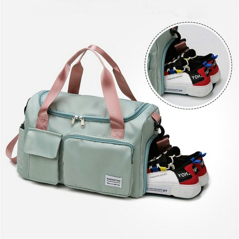 Multi-Pocket Travel Gym Duffle Bag - Organized Storage with Shoe Compartment