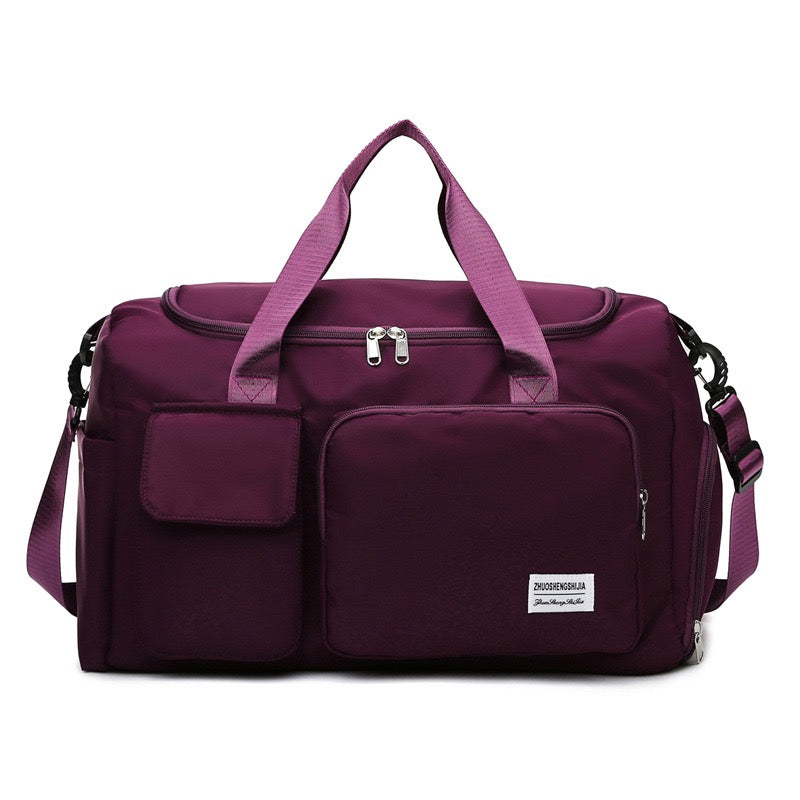 Multi-Pocket Travel Gym Duffle Bag - Organized Storage with Shoe Compartment