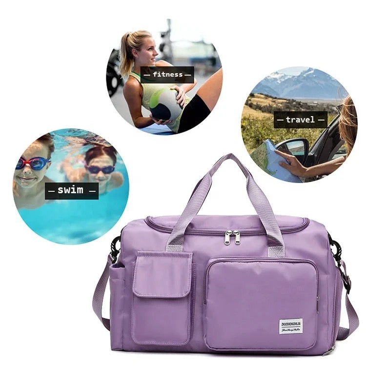 Multi-Pocket Travel Gym Duffle Bag - Organized Storage with Shoe Compartment