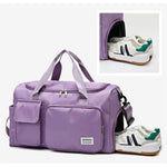 Multi-Pocket Travel Gym Duffle Bag - Organized Storage with Shoe Compartment