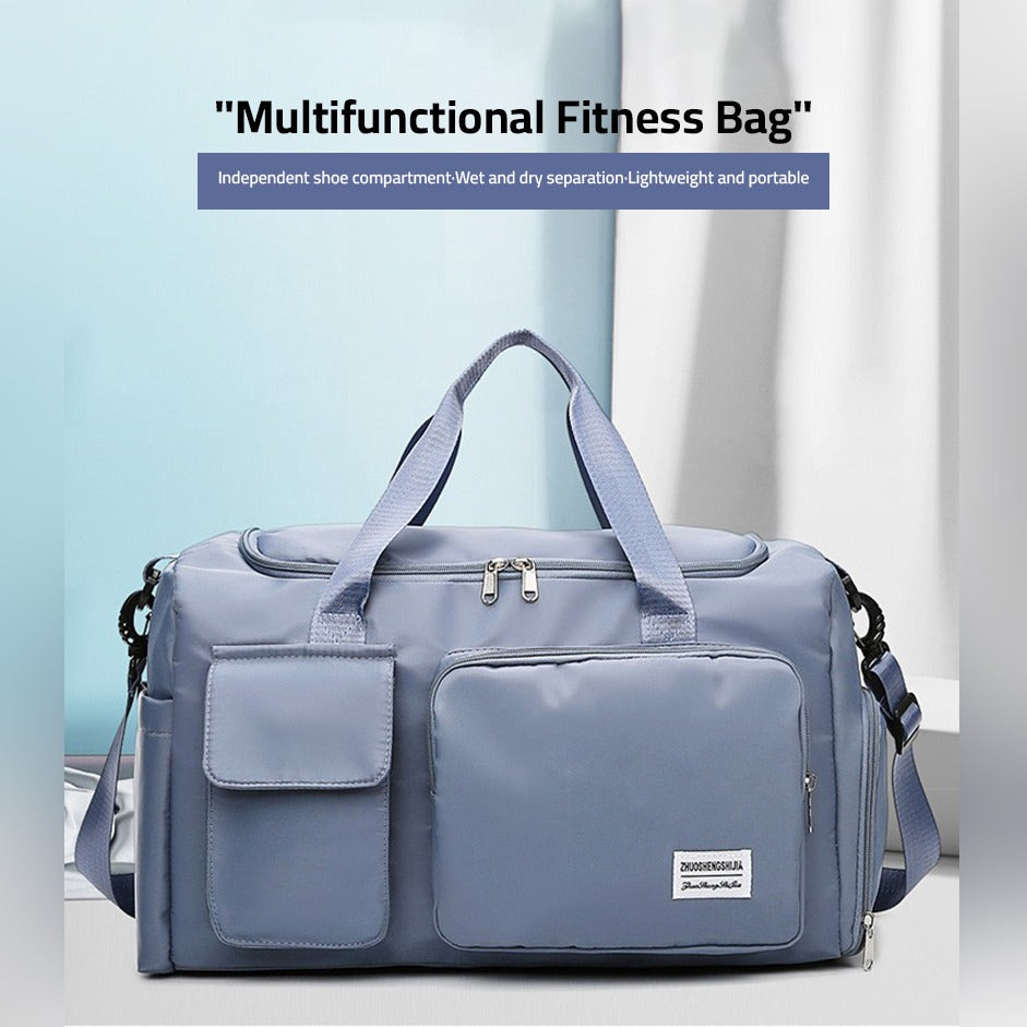 Multi-Pocket Travel Gym Duffle Bag - Organized Storage with Shoe Compartment