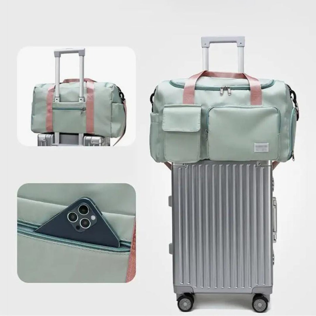 Multi-Pocket Travel Gym Duffle Bag - Organized Storage with Shoe Compartment