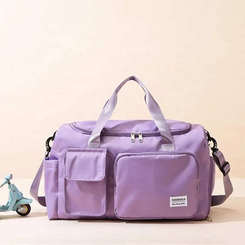 Multi-Pocket Travel Gym Duffle Bag - Organized Storage with Shoe Compartment