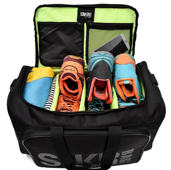 Sneaker and Gear Travel Bag - Water-Resistant Multi-Compartment Duffel