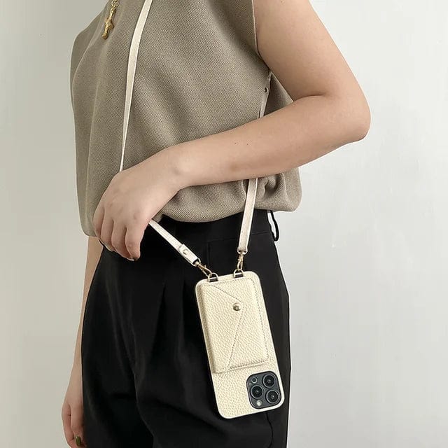 Leather Crossbody Phone Case - Lanyard & Card Holder
