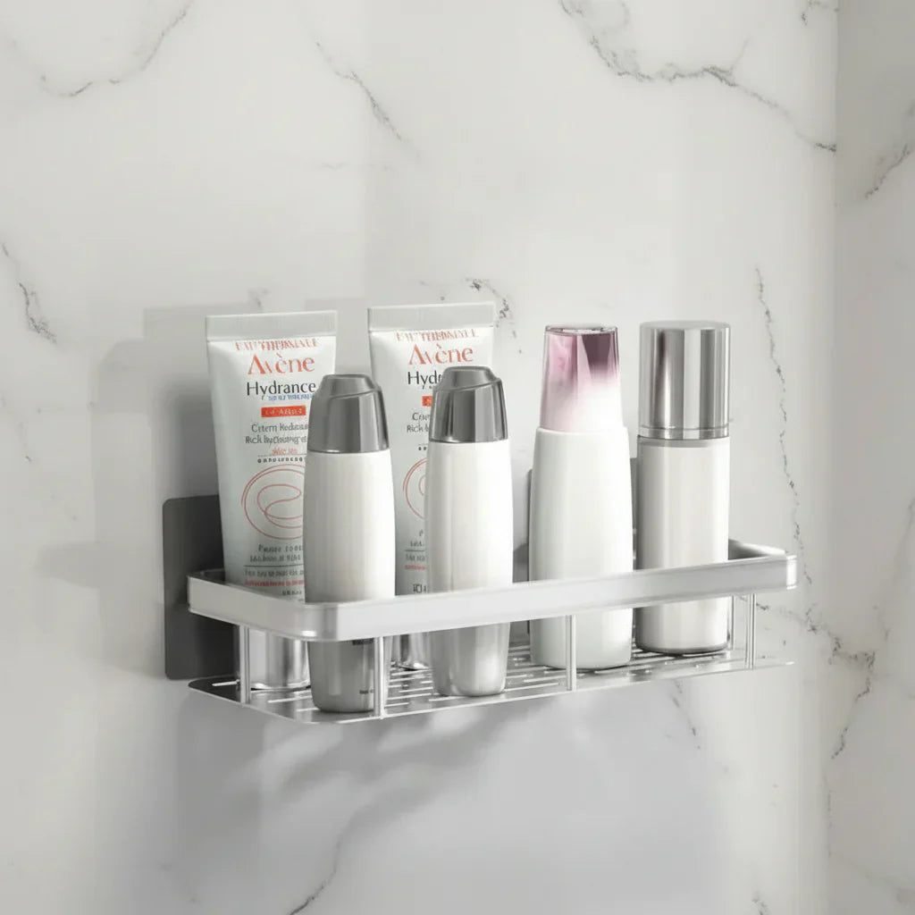 NordicShelf Adhesive Bathroom Shelf - Drill-Free Storage