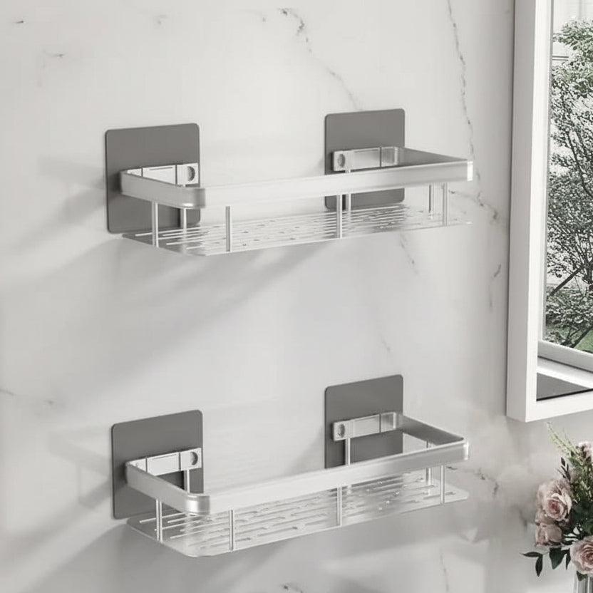 NordicShelf Adhesive Bathroom Shelf - Drill-Free Storage