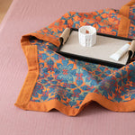 Terra Loom Six-Layer Cotton Quilt - Warm Orange & Blue Pattern