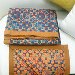 Terra Loom Six-Layer Cotton Quilt - Warm Orange & Blue Pattern