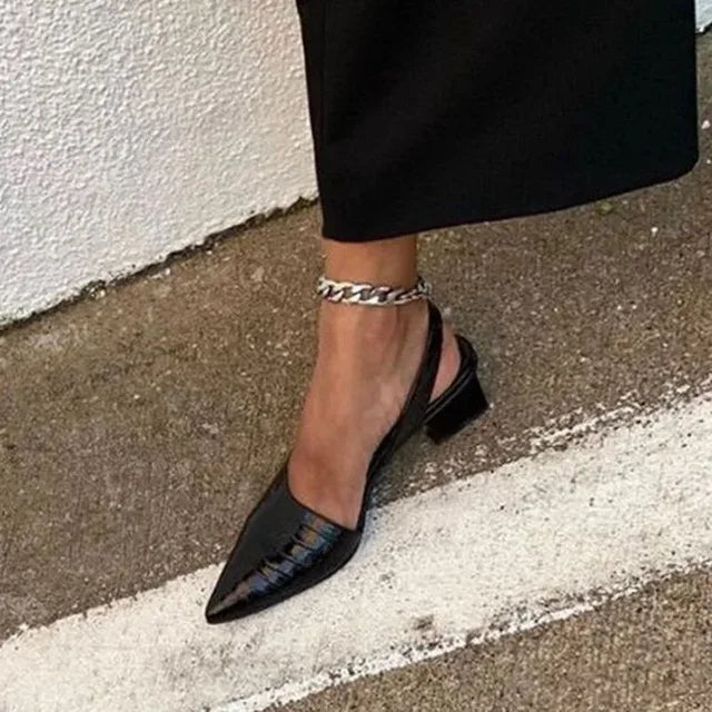 Orthopaedic Croco-Print Heels - Supportive Comfort Pumps for Women