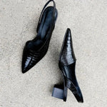 Orthopaedic Croco-Print Heels - Supportive Comfort Pumps for Women