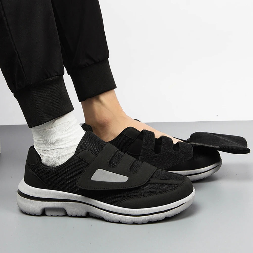 Adjustable Wide Fit Walking Shoes - Easy-Open Comfort Design