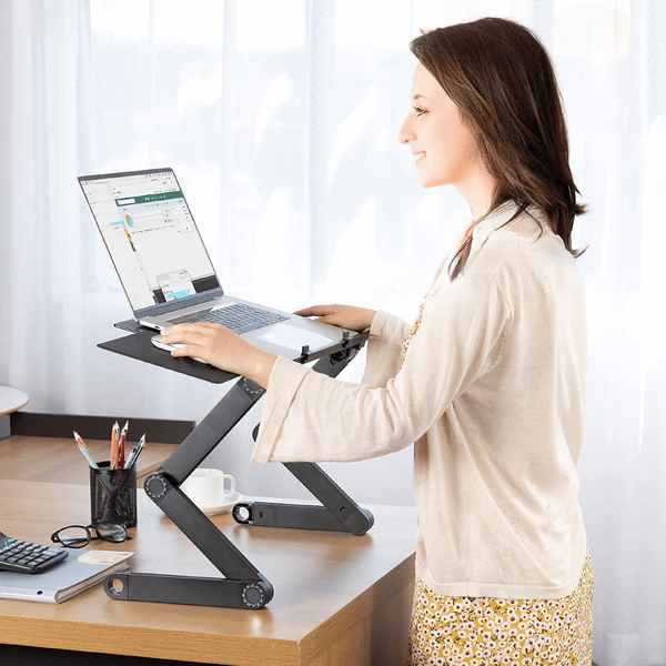 360-Degree Ergonomic Laptop Stand - Detachable Mouse Plate Riser