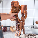 Teak Wood Kitchen Utensils - Eco-Friendly Non-Toxic Cooking Set