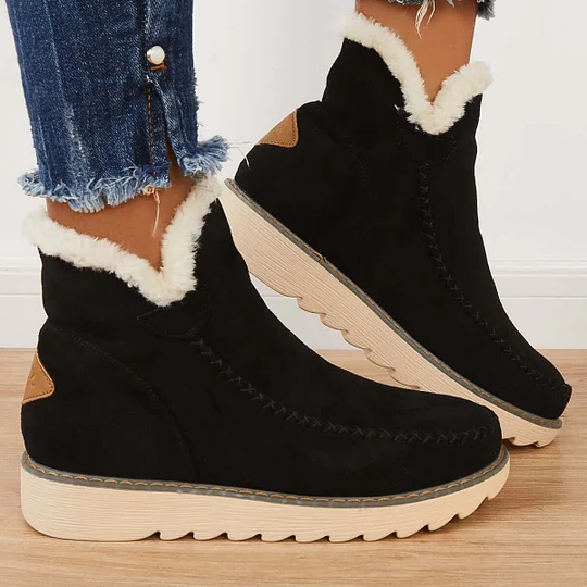 Women's Winter Ankle Boots - Warm Fur-Lined Snow Booties