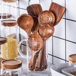 Teak Wood Kitchen Utensils - Eco-Friendly Non-Toxic Cooking Set
