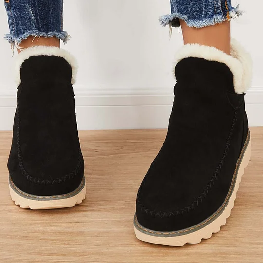 Women's Winter Ankle Boots - Warm Fur-Lined Snow Booties