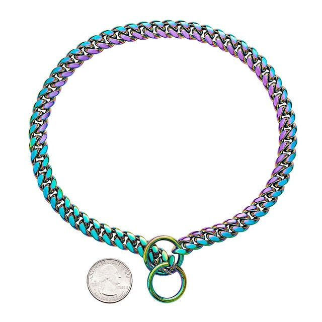 Stainless Steel Dog Chain Collar - Heavy-Duty Walking Links