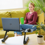 Adjustable Laptop Stand - Sturdy Sit-or-Stand Desk Riser
