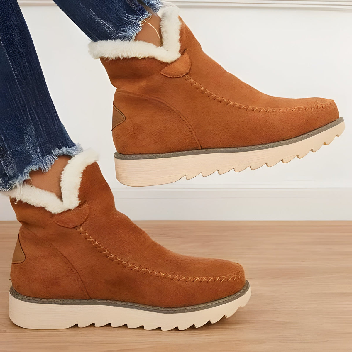 Women's Winter Ankle Boots - Warm Fur-Lined Snow Booties