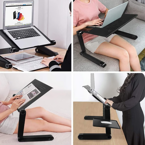 360-Degree Ergonomic Laptop Stand - Detachable Mouse Plate Riser