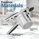 Heavy-Duty Stainless Steel Potato Masher - Smooth, Lump-Free Mashing