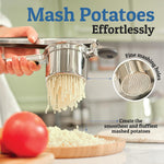 Heavy-Duty Stainless Steel Potato Masher - Smooth, Lump-Free Mashing