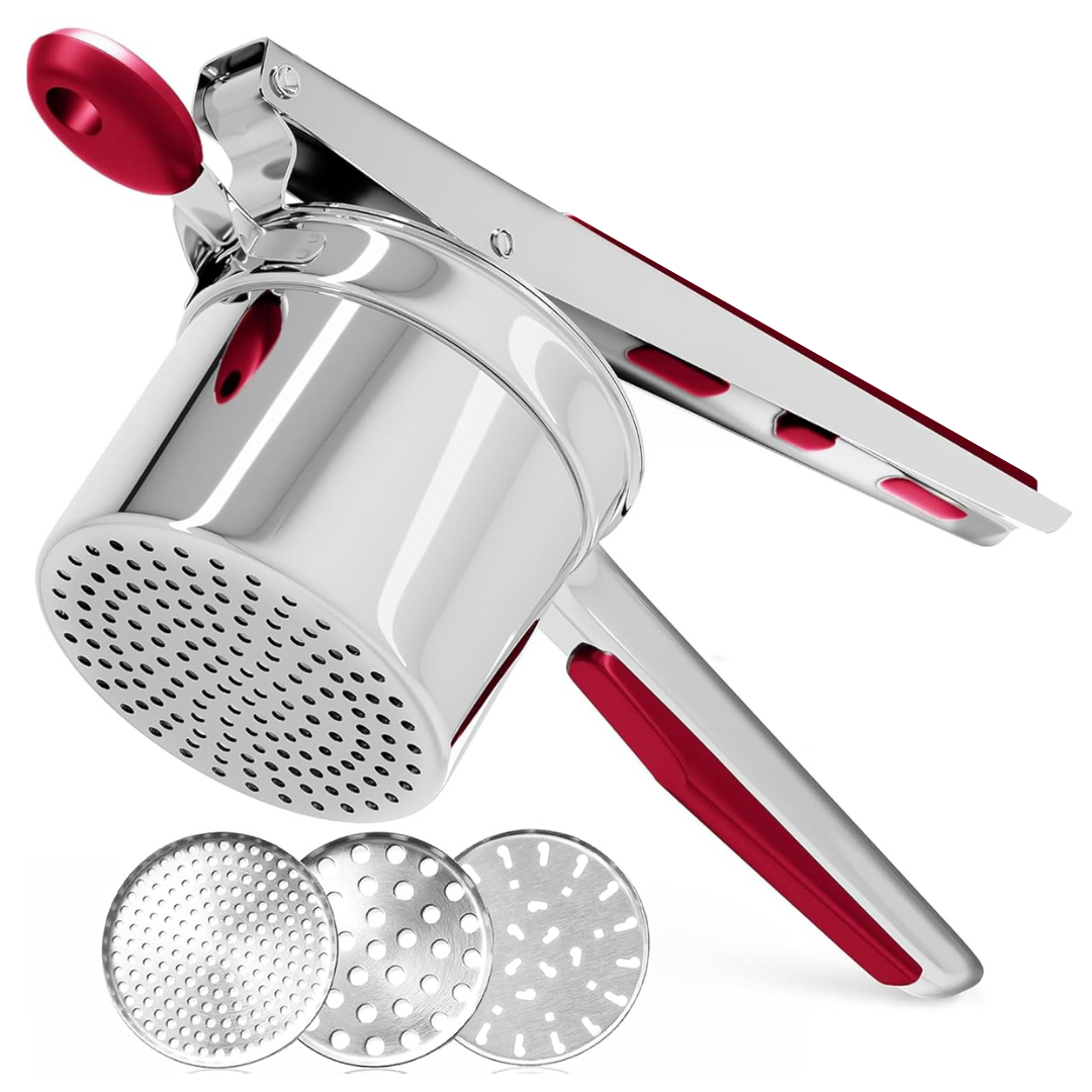 Heavy-Duty Stainless Steel Potato Masher - Smooth, Lump-Free Mashing