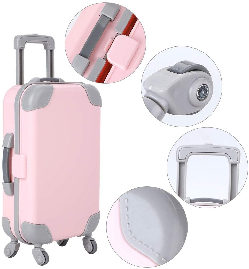 Doll Travel Suitcase - Durable 18-Inch Pretend Play Accessory