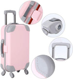 Doll Travel Suitcase - Durable 18-Inch Pretend Play Accessory