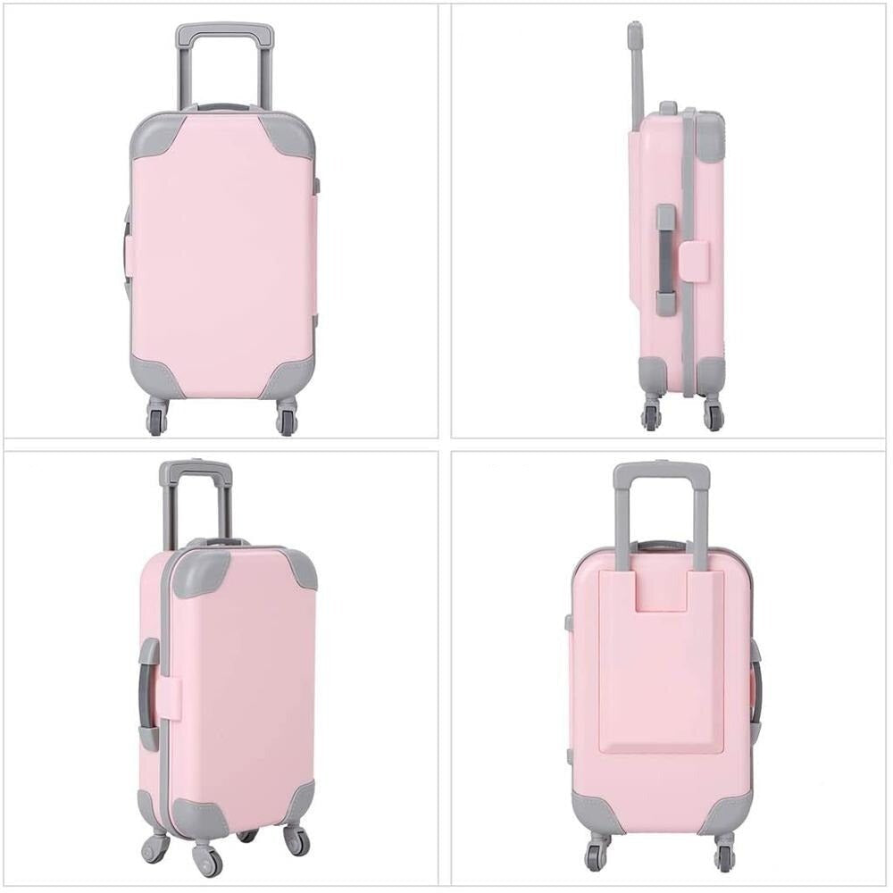 Doll Travel Suitcase - Durable 18-Inch Pretend Play Accessory
