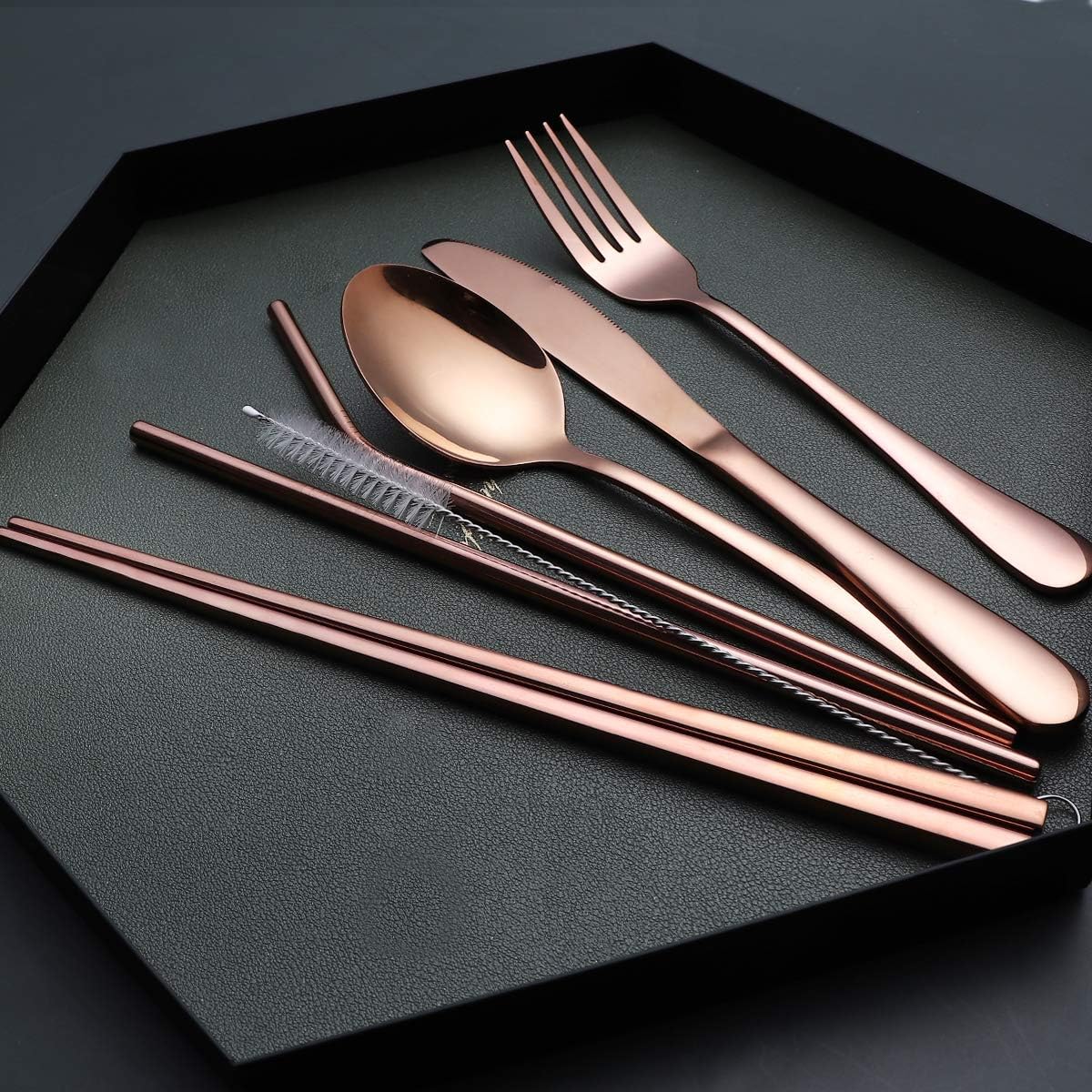 Portable Stainless Steel Cutlery Set - Travel Utensils with Case