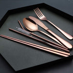 Portable Stainless Steel Cutlery Set - Travel Utensils with Case