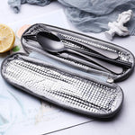 Portable Stainless Steel Cutlery Set - Travel Utensils with Case