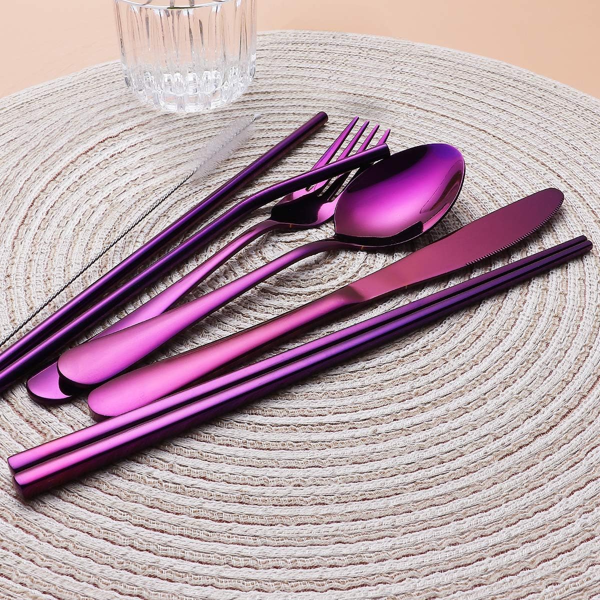 Portable Stainless Steel Cutlery Set - Travel Utensils with Case